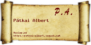 Pátkai Albert névjegykártya